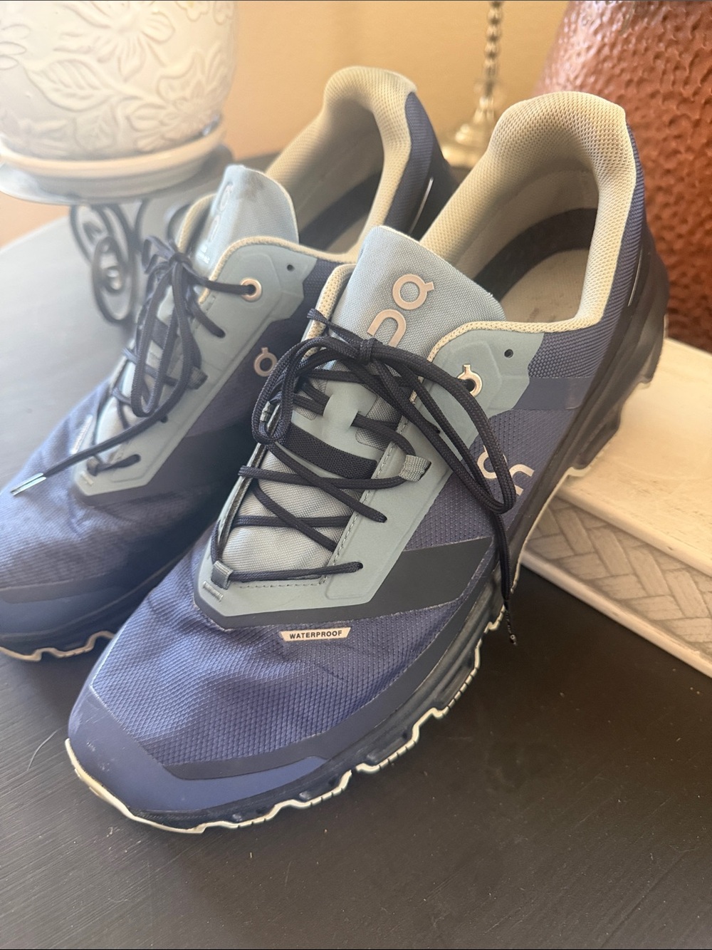 On Running Men’s Waterproof Trail Shoes — Navy & Light Blue